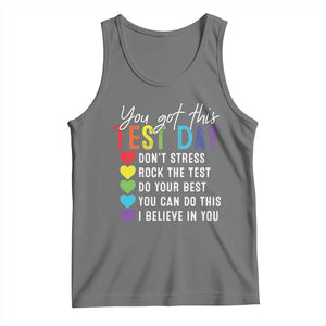Funny Test Day Tank Top You Got This Don't Stress Rock The Test TS11 Black Heather Print Your Wear