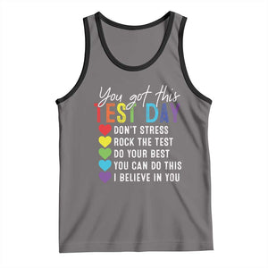 Funny Test Day Tank Top You Got This Don't Stress Rock The Test TS11 Deep Heather Black Print Your Wear