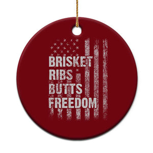 Funny BBQ Brisket Ribs Butts Freedom Ceramic Ornament 4th Of July Meat Smoking American Flag TS11 1pc Red Print Your Wear
