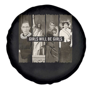 Girls Will Be Girls Spare Tire Cover Feminist Empowerment Historical Icons TS11 Print Your Wear