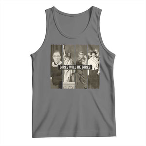 Girls Will Be Girls Tank Top Feminist Empowerment Historical Icons TS11 Black Heather Print Your Wear