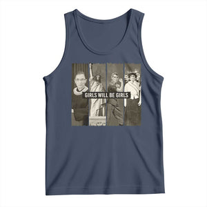 Girls Will Be Girls Tank Top Feminist Empowerment Historical Icons TS11 Navy Print Your Wear