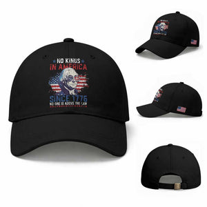 Funny No King In America Since 1776 No One Is Above The Law Baseball Cap George Washington TS11 Baseball Cap Universal Fit Black Print Your Wear