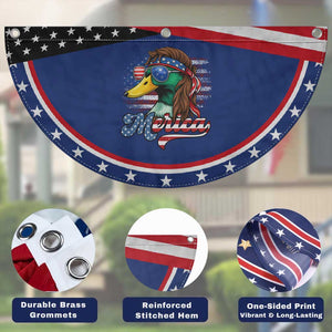 Funny Duck Merica Patriotic Fan Flag 4th Of July American Flag Hunting