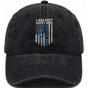 Funny Foster Parent Foster Dad Washed Cotton Baseball Cap I Am Not Most Men American Flag TS11 Print Your Wear