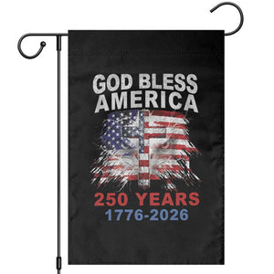 God Bless America 250 Years 1776 2026 Garden Flag Christian Cross Eagle American Flag