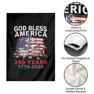 God Bless America 250 Years 1776 2026 Garden Flag Christian Cross Eagle American Flag