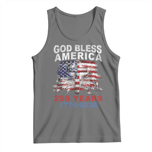 God Bless America 250 Years 1776 2026 Tank Top Christian Cross Eagle American Flag