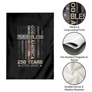 God Bless America 250 Years 1776 2026 Garden Flag Christian Cross American Flag