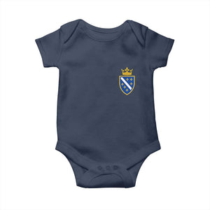 Bosnia and Herzegovina Flag Emblem with Crown Baby Onesie TS11 Navy Print Your Wear