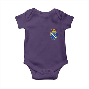 Bosnia and Herzegovina Flag Emblem with Crown Baby Onesie TS11 Purple Print Your Wear