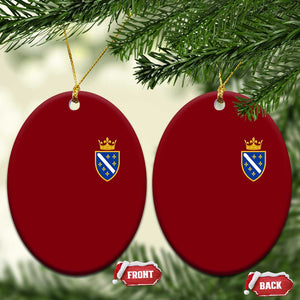 Bosnia and Herzegovina Flag Emblem with Crown Ceramic Ornament