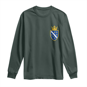 Bosnia and Herzegovina Flag Emblem with Crown Long Sleeve Shirt