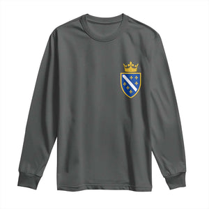 Bosnia and Herzegovina Flag Emblem with Crown Long Sleeve Shirt