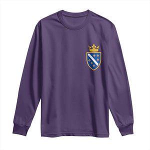 Bosnia and Herzegovina Flag Emblem with Crown Long Sleeve Shirt