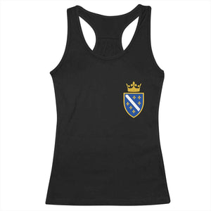 Bosnia and Herzegovina Flag Emblem with Crown Racerback Tank Top
