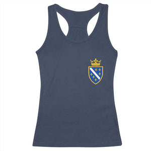 Bosnia and Herzegovina Flag Emblem with Crown Racerback Tank Top