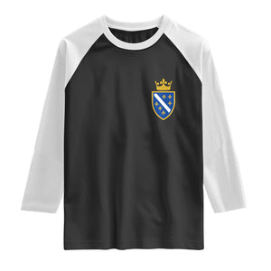 Bosnia and Herzegovina Flag Emblem with Crown Raglan Shirt