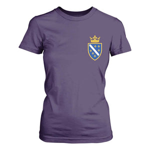 Bosnia and Herzegovina Flag Emblem with Crown T Shirt For Women TS11 Purple Print Your Wear