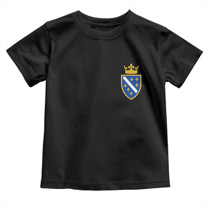 Bosnia and Herzegovina Flag Emblem with Crown Toddler T Shirt TS11 Black Print Your Wear