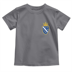 Bosnia and Herzegovina Flag Emblem with Crown Toddler T Shirt TS11 Charcoal Print Your Wear