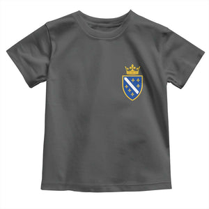 Bosnia and Herzegovina Flag Emblem with Crown Toddler T Shirt TS11 Dark Heather Print Your Wear