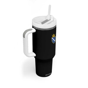 Bosnia and Herzegovina Flag Emblem with Crown Tumbler With Handle