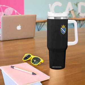 Bosnia and Herzegovina Flag Emblem with Crown Tumbler With Handle