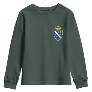 Bosnia and Herzegovina Flag Emblem with Crown Youth Sweatshirt