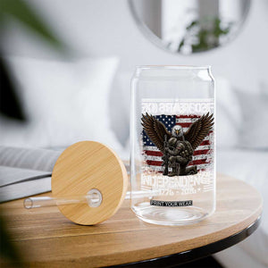 250 Years Of Independence Military Army Glass Can 250th Anniversary USA Bald Eagle