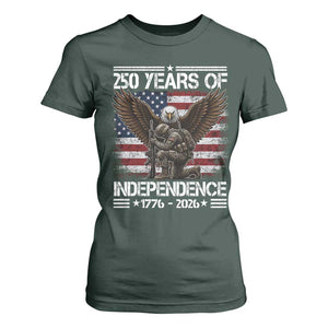 250 Years Of Independence Military Army T Shirt For Women 250th Anniversary USA Bald Eagle
