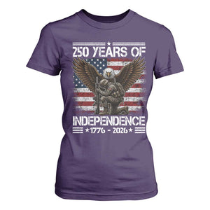 250 Years Of Independence Military Army T Shirt For Women 250th Anniversary USA Bald Eagle
