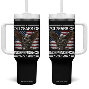 250 Years Of Independence Military Army Tumbler With Handle 250th Anniversary USA Bald Eagle