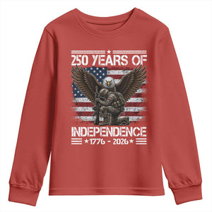 250 Years Of Independence Military Army Youth Sweatshirt 250th Anniversary USA Bald Eagle