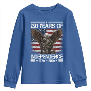 250 Years Of Independence Military Army Youth Sweatshirt 250th Anniversary USA Bald Eagle