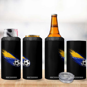 Bosnia and Herzegovina Soccer Lover Bosnian Flag 4 in 1 Can Cooler Tumbler