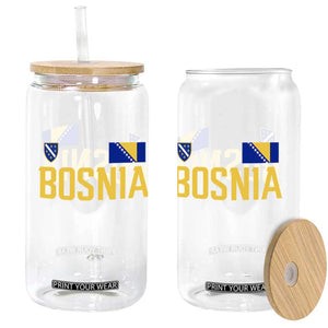 Bosnia and Herzegovina Pride Glass Can BiH Bosnian Flag Souvenirs