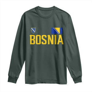 Bosnia and Herzegovina Pride Long Sleeve Shirt BiH Bosnian Flag Souvenirs TS11 Dark Forest Green Print Your Wear