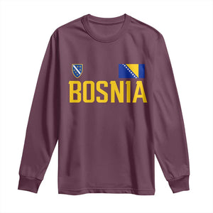 Bosnia and Herzegovina Pride Long Sleeve Shirt BiH Bosnian Flag Souvenirs TS11 Maroon Print Your Wear