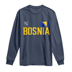 Bosnia and Herzegovina Pride Long Sleeve Shirt BiH Bosnian Flag Souvenirs TS11 Navy Print Your Wear