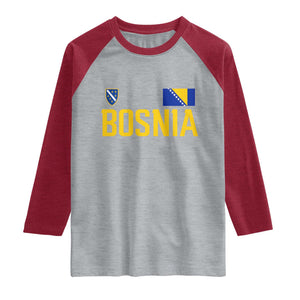 Bosnia and Herzegovina Pride Raglan Shirt BiH Bosnian Flag Souvenirs