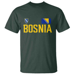 Bosnia and Herzegovina Pride T Shirt BiH Bosnian Flag Souvenirs TS11 Dark Forest Green Print Your Wear