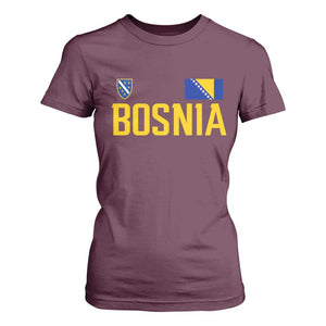 Bosnia and Herzegovina Pride T Shirt For Women BiH Bosnian Flag Souvenirs TS11 Maroon Print Your Wear