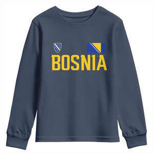 Bosnia and Herzegovina Pride Youth Sweatshirt BiH Bosnian Flag Souvenirs TS11 Navy Print Your Wear