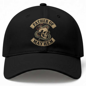 Father Of Mayhem Baseball Cap Dad Snake Skull Fathers Day