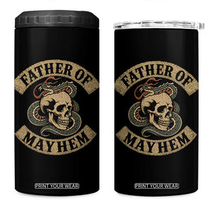 Father Of Mayhem 4 in 1 Can Cooler Tumbler Dad Snake Skull Fathers Day