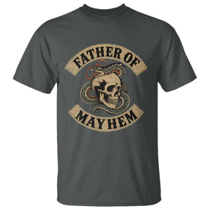 Father Of Mayhem T Shirt Dad Snake Skull Fathers Day