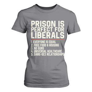 Prison Is Perfect For Liberals T Shirt For Women Funny Anti Liberal Political Quote