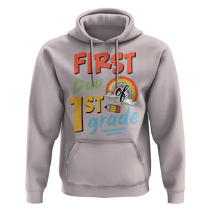 Back To School Hoodie First Day Of 1st Grade Rainbow TS11 Ice Gray Print Your Wear