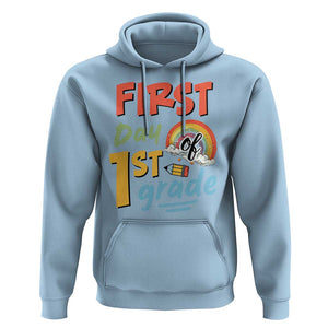 Back To School Hoodie First Day Of 1st Grade Rainbow TS11 Light Blue Print Your Wear